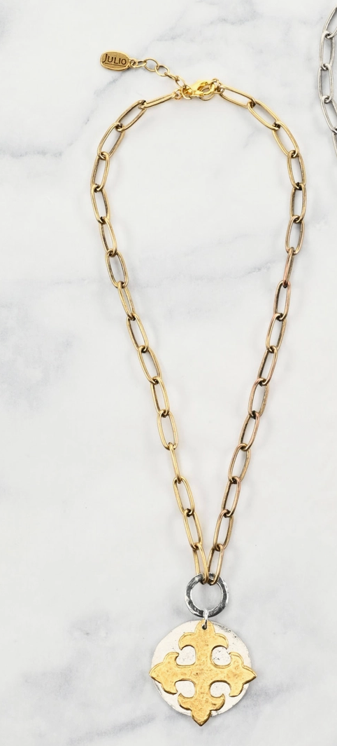 St. Somewhere Necklace with Layered Maltese Cross Pendant