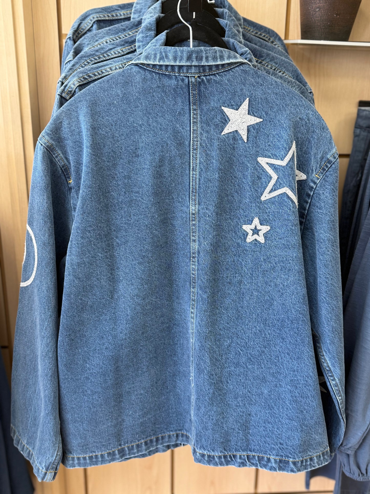 White Embroidery Denim Jacket