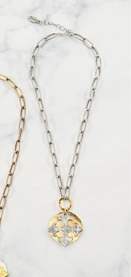 St. Somewhere Necklace with Layered Maltese Cross Pendant